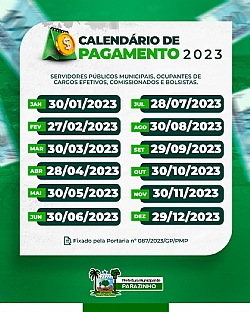CALENDÁRIO DE PAGAMENTO 2023